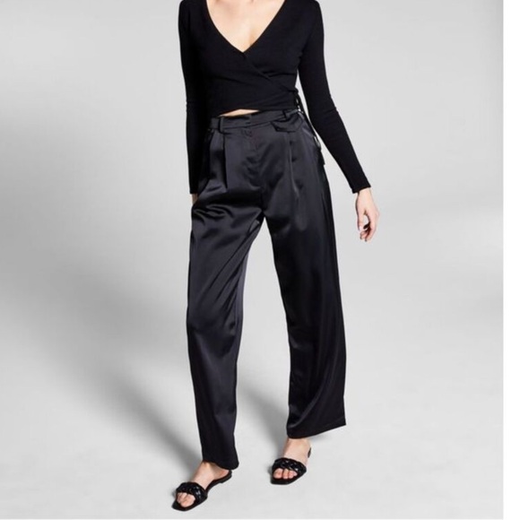 AND NOW THIS Pants - NWT Grey AND NOW THIS Womens Hook And Bar Closure Zippered Wide Leg Pants M